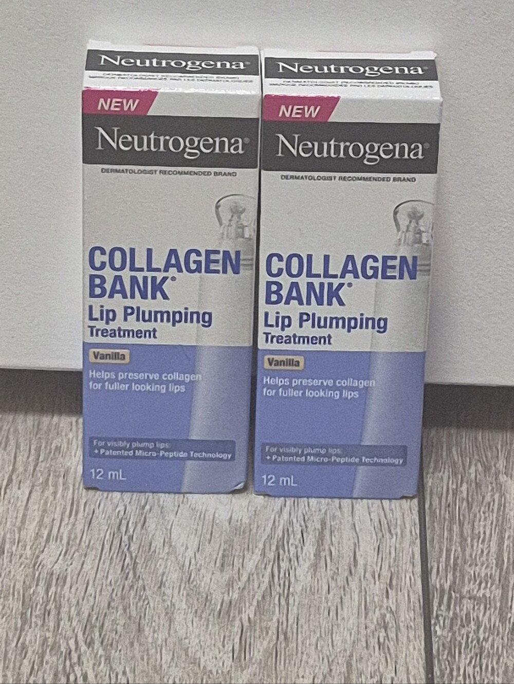 Lot Of 2 Neutrogena Collagen Bank Lip Plumping Treatment, 0.4 oz/12ml  (Vanilla)